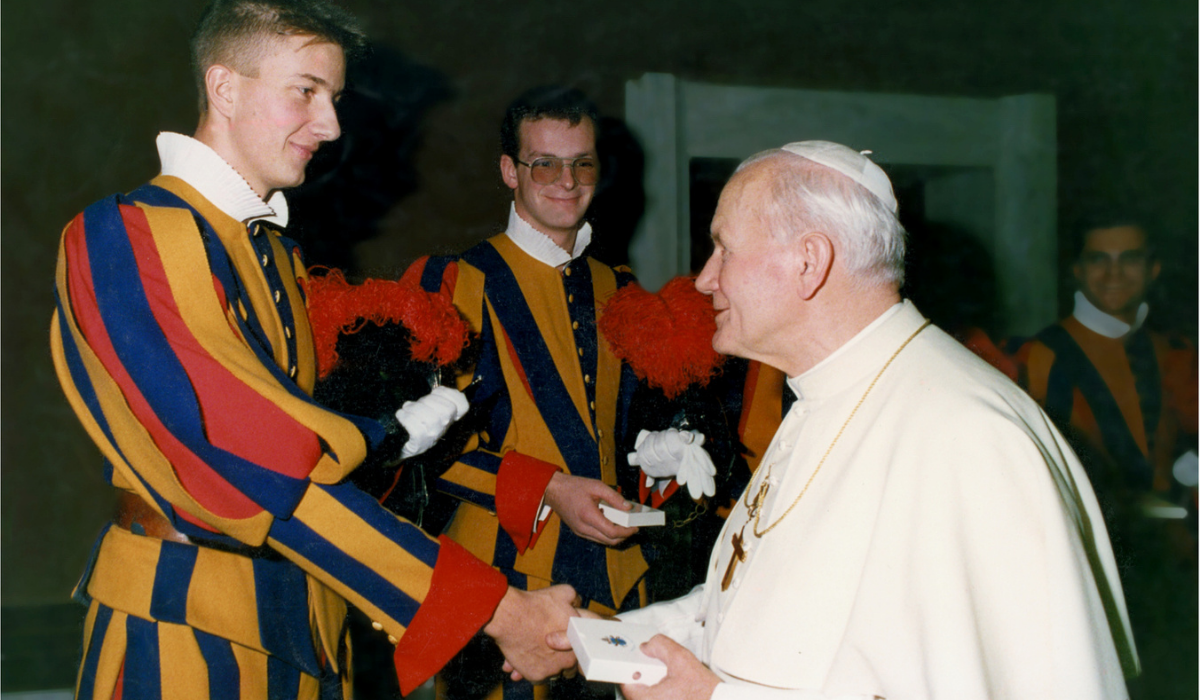 Widmer with Pope John Paul II