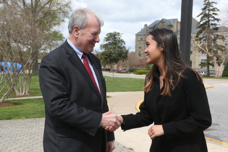 Bill Bowman on campus