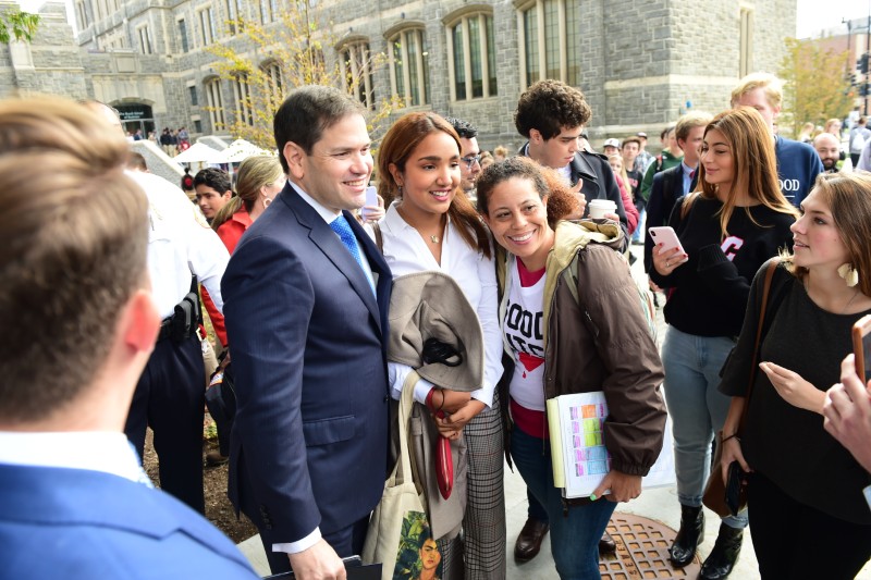 Sen. Marco Rubio with students