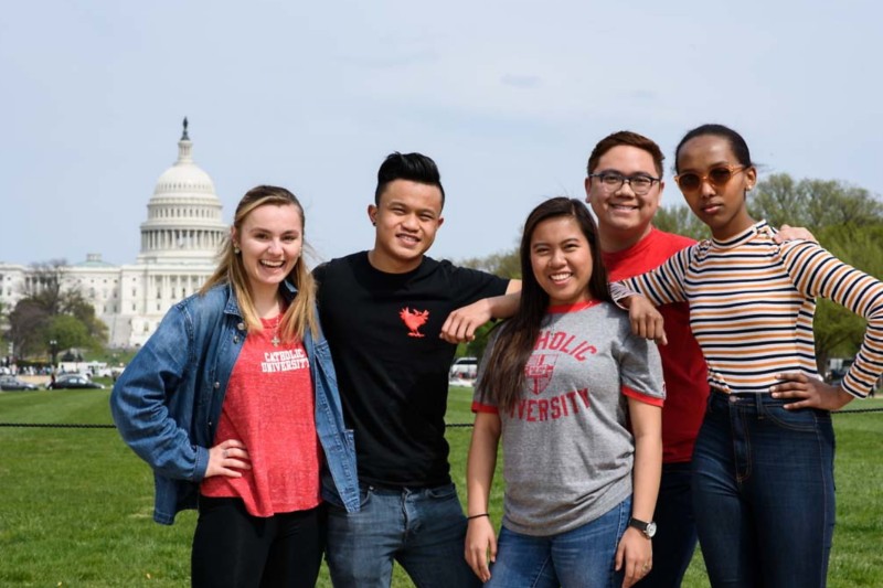 Students near the Capitol