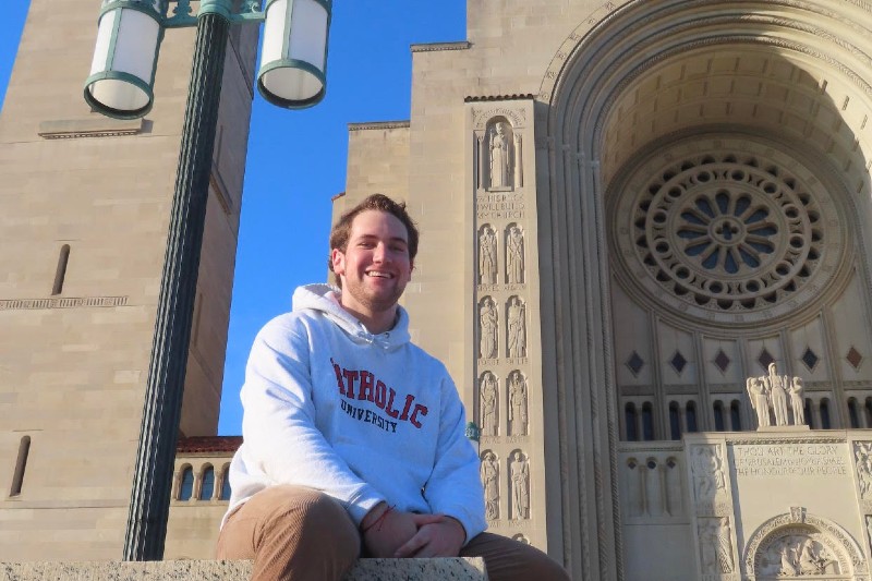 Connor James on campus