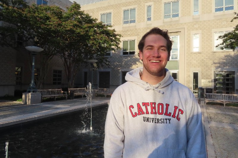 Connor James on campus