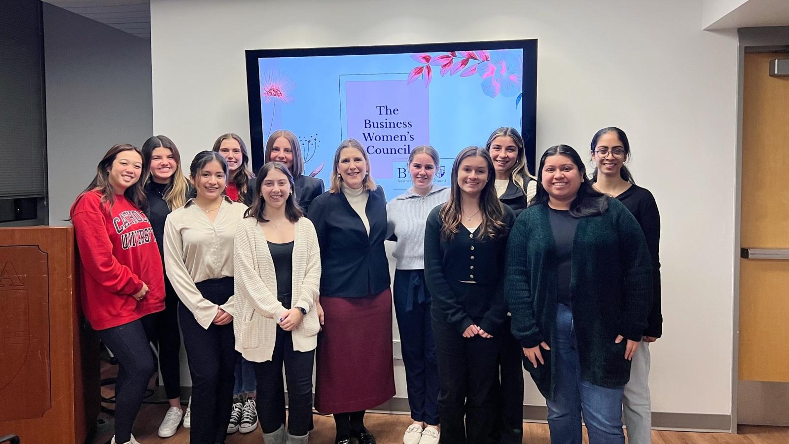 The Business Women's Council started the semester with their "Cookies and Conversation" event. Dr. Charmaine Yoest shared profound insights into her political career, offering invaluable life lessons tailored for aspiring women professionals.