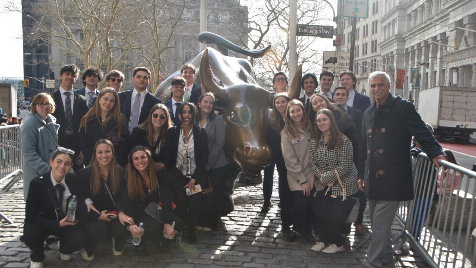 The Busch School Office of Career Development recently organized a trip to Wall Street for 27 select Finance students where they visited BNP Paribas and J.P. Morgan Chase &amp; Co. banks! The students strolled down Wall Street, met the bull, saw the sights, and finished their day with an alumni networking reception.