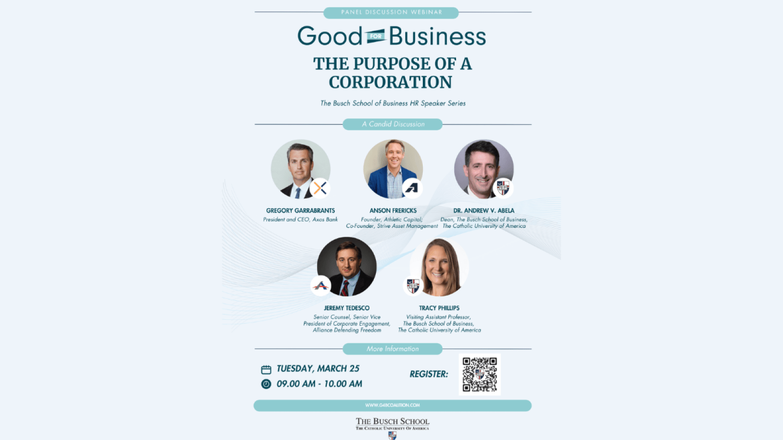 Join us for a panel discussion to learn more about the pillars G4B has outlined that will advance a strong and healthy corporate environment across the country, where innovation, talent, and the free market can thrive.