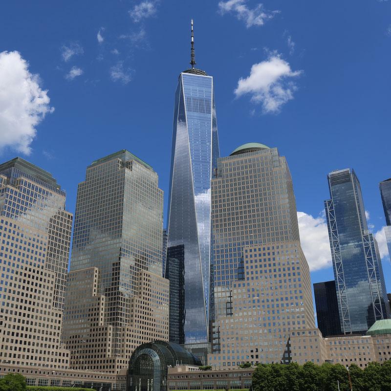 Financial district in Manhattan, New York.