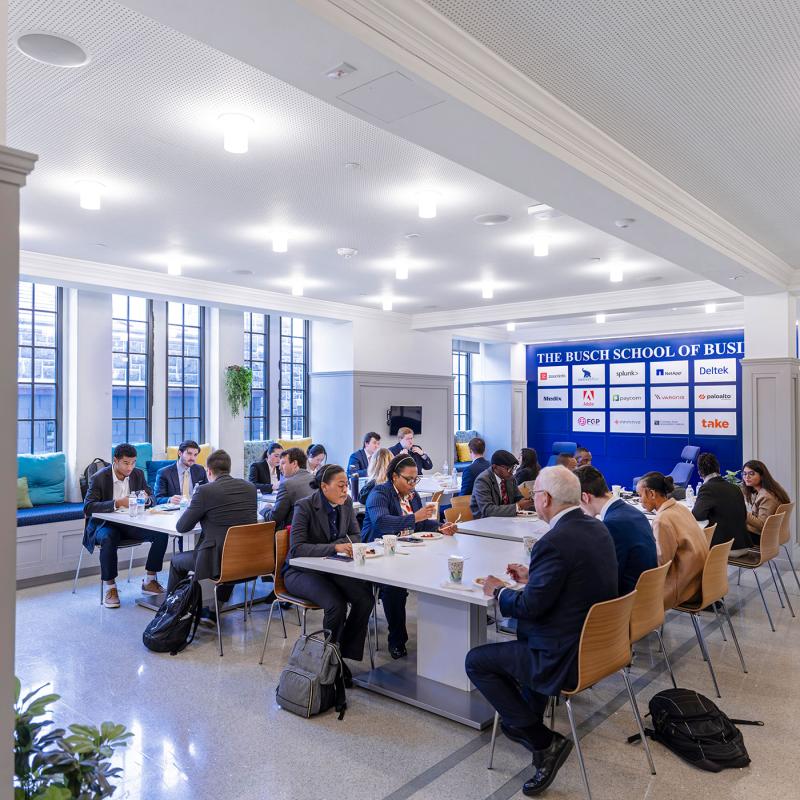 A central gathering room in Maloney Hall.