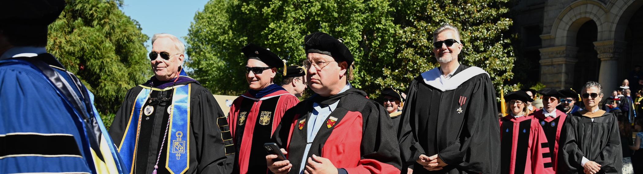 business faculty processing for commencement