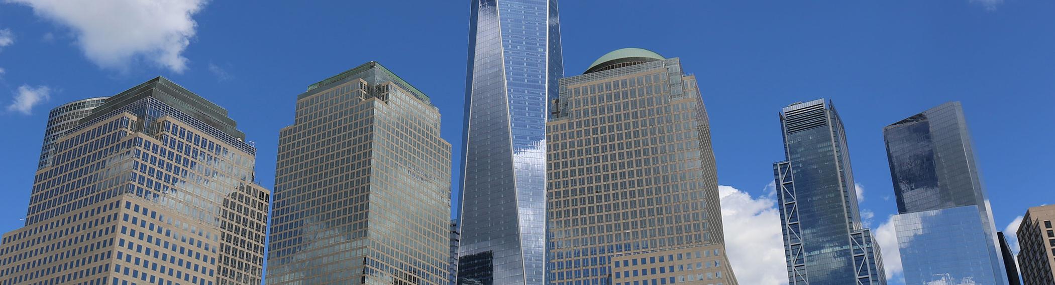 Financial district in Manhattan, New York.
