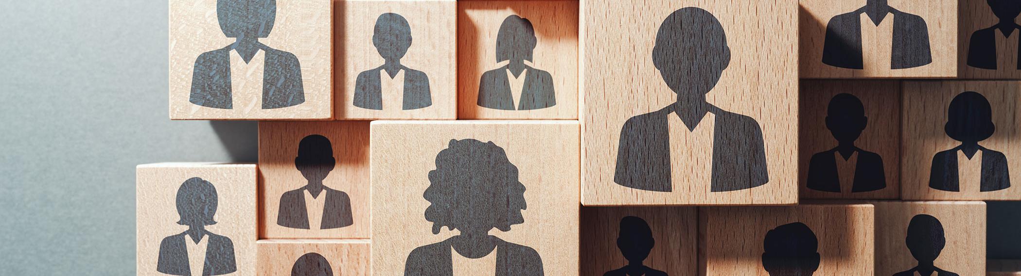 Blocks with human resources icons.