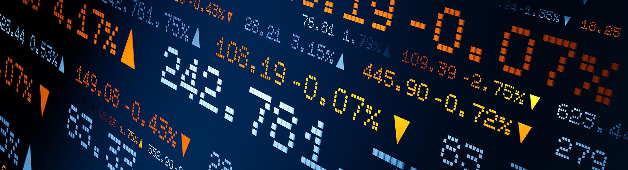 Stock market ticker.