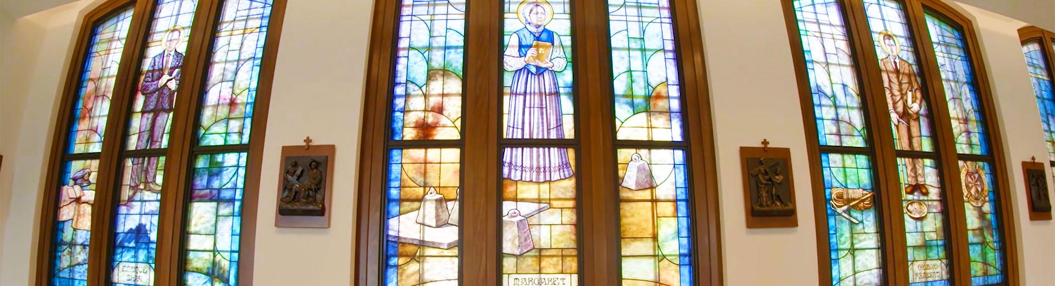 Maloney Hall Chapel windows.