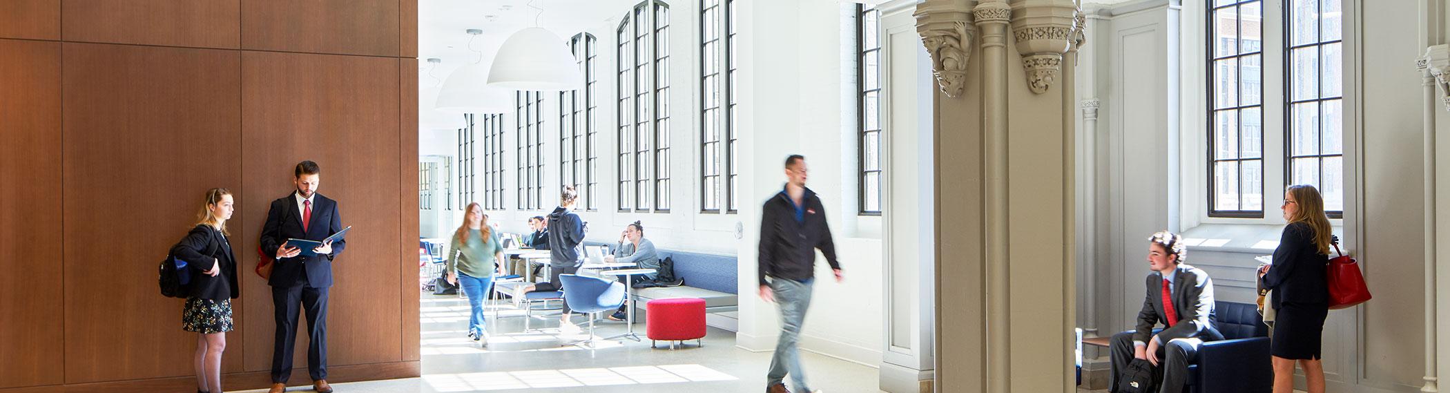 Central lobby atrium in Maloney Hall.
