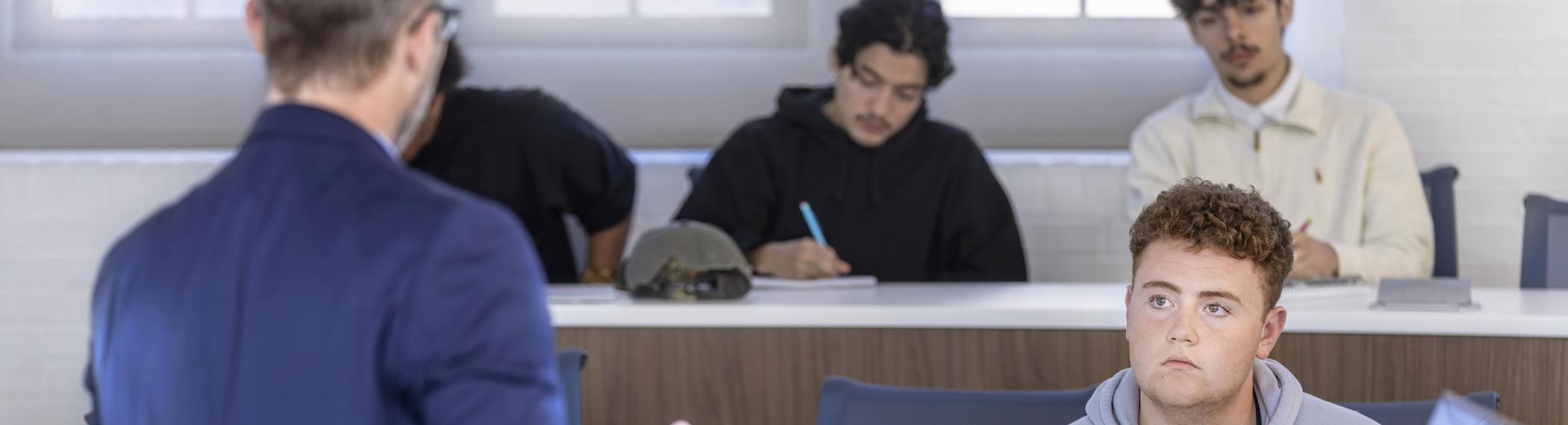students paying attention in class