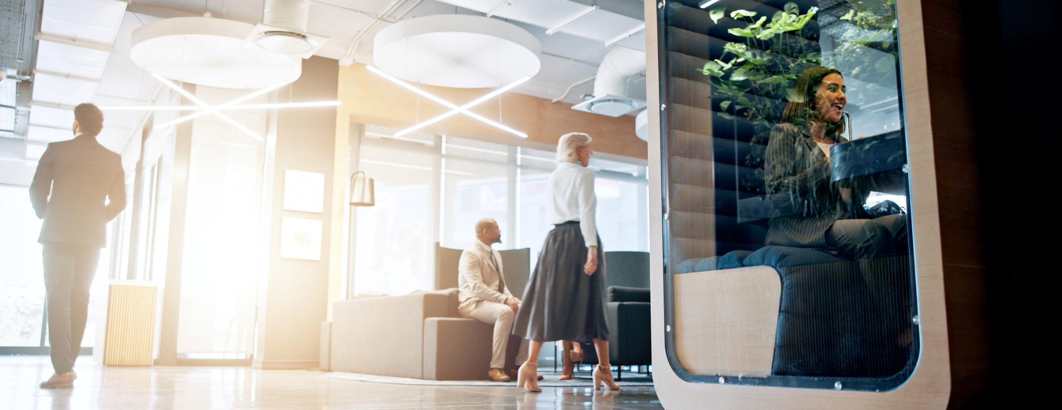 modern office with shining light