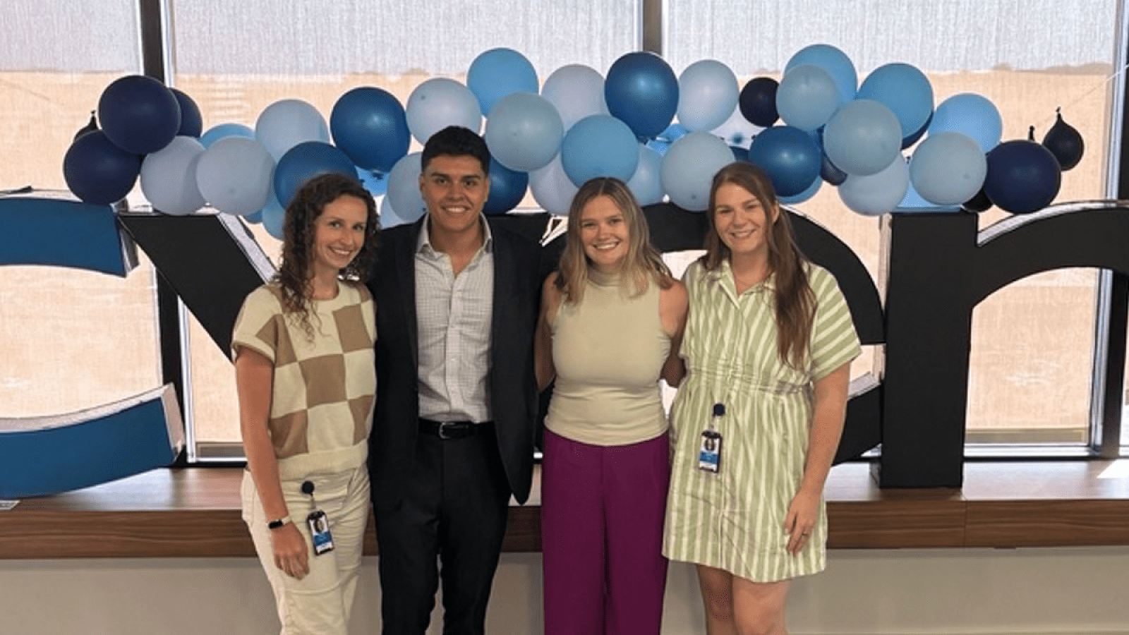 brigid with friends at her internship