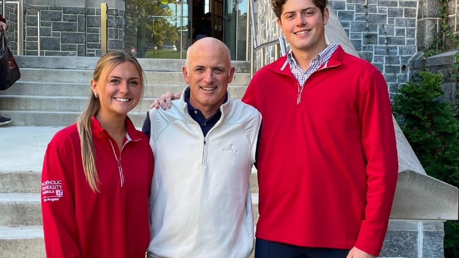 caroline with a Business professor and a friend