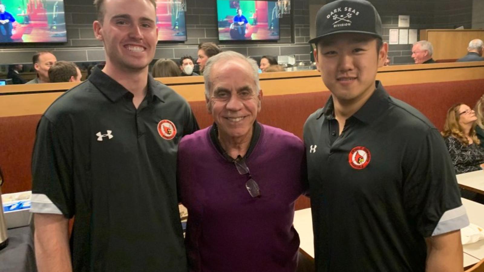 Danny, a mentor, and a friend at Murphy's Grill on campus