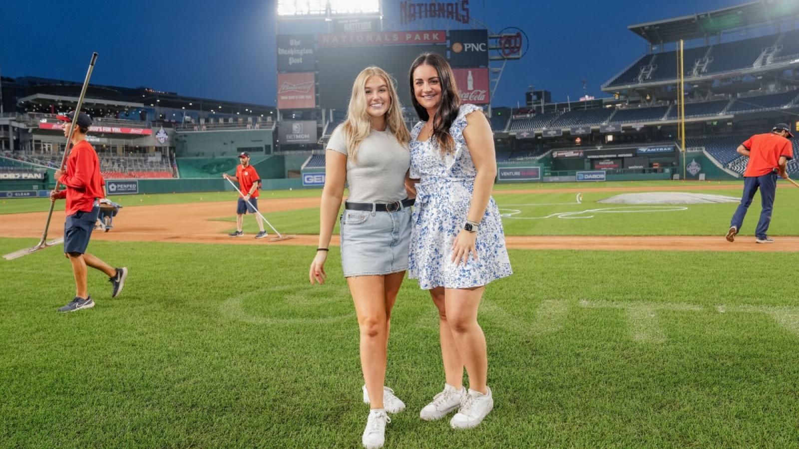 Isabella on the washington nationals baseball field