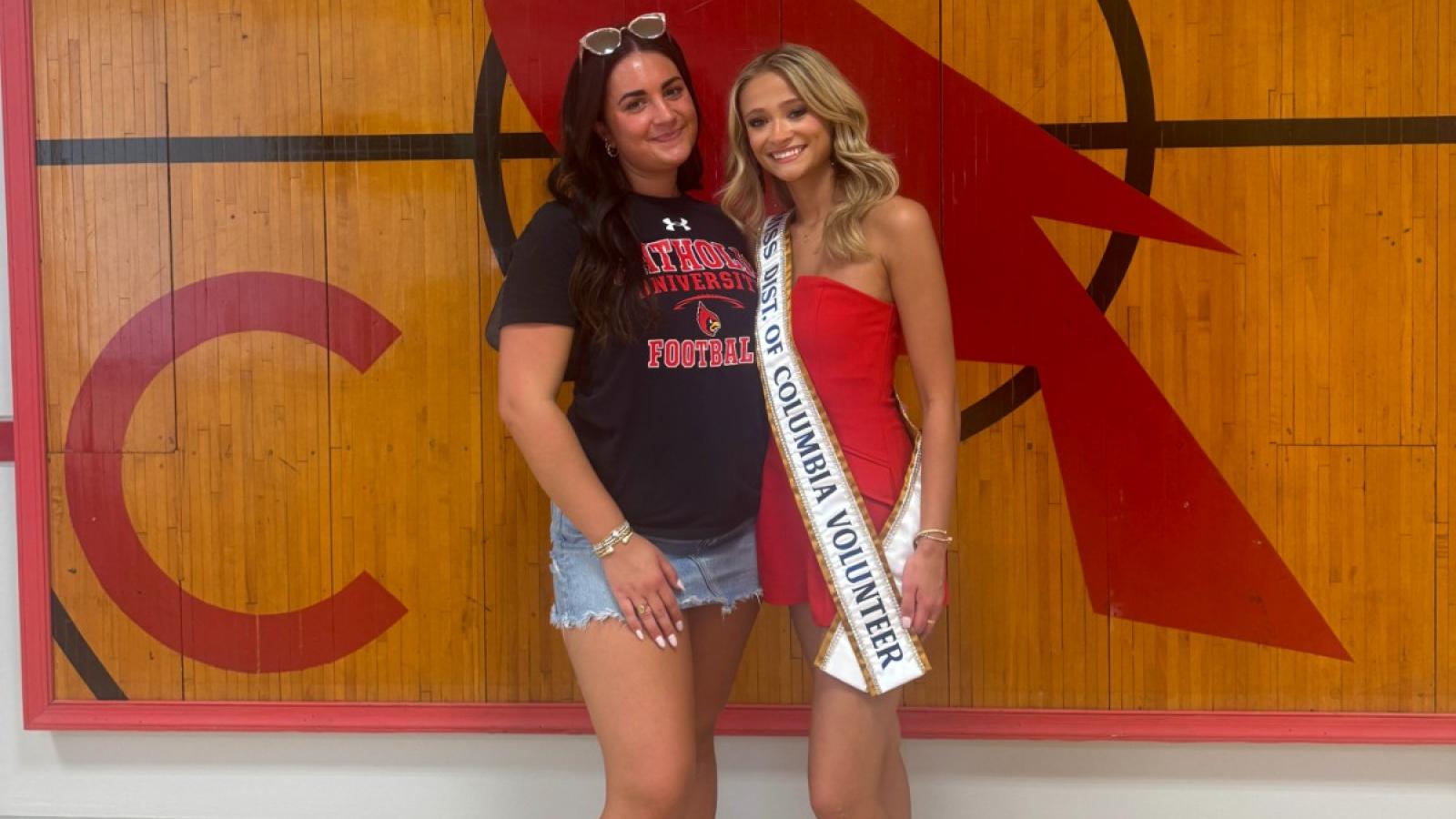 isabella with a Miss District of Columbia pageant volunteer