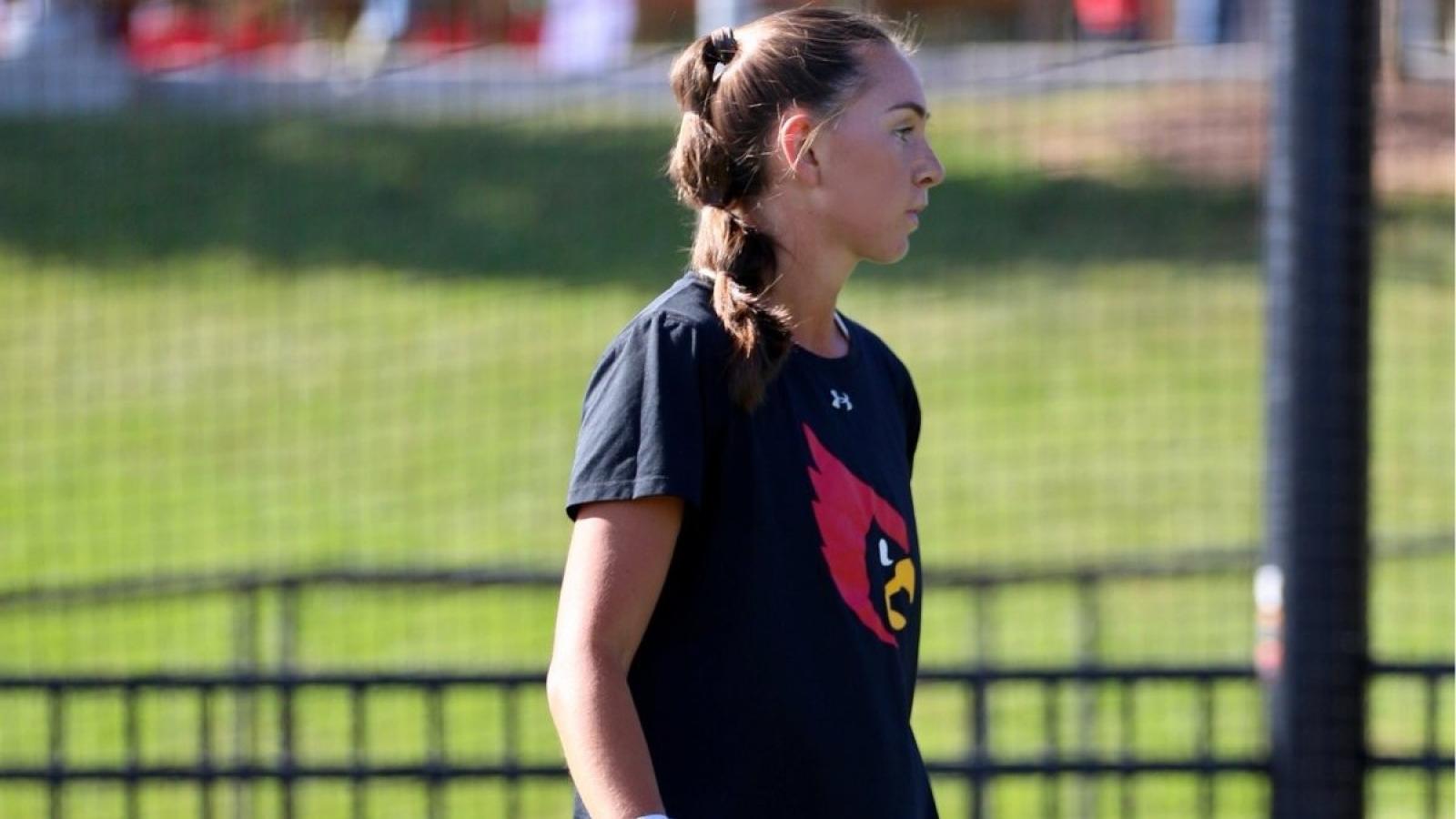 maeve playing soccer on the CUA team