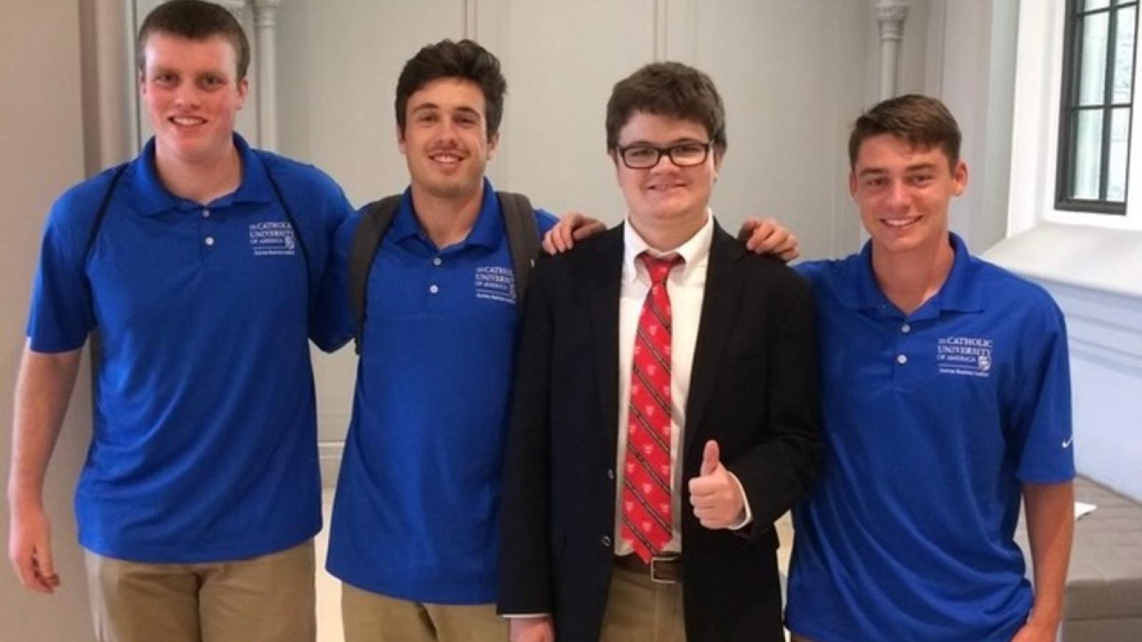 nicolas with some business school students