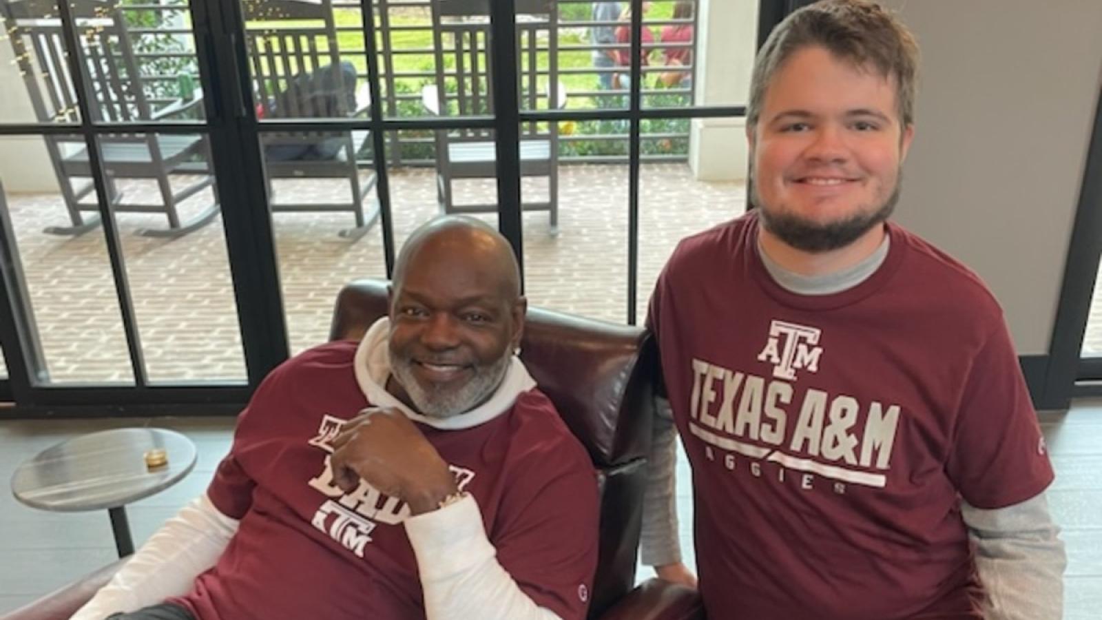 Nicolas with Emmett Smith at Texas A&M University