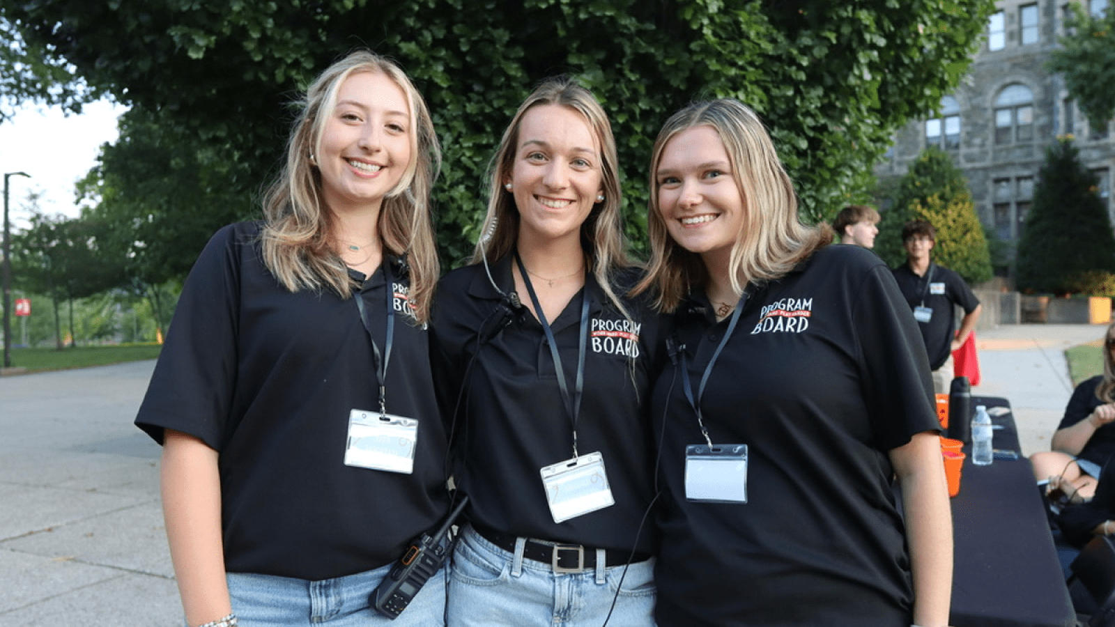 brigid at a Program Board event on campus with friends