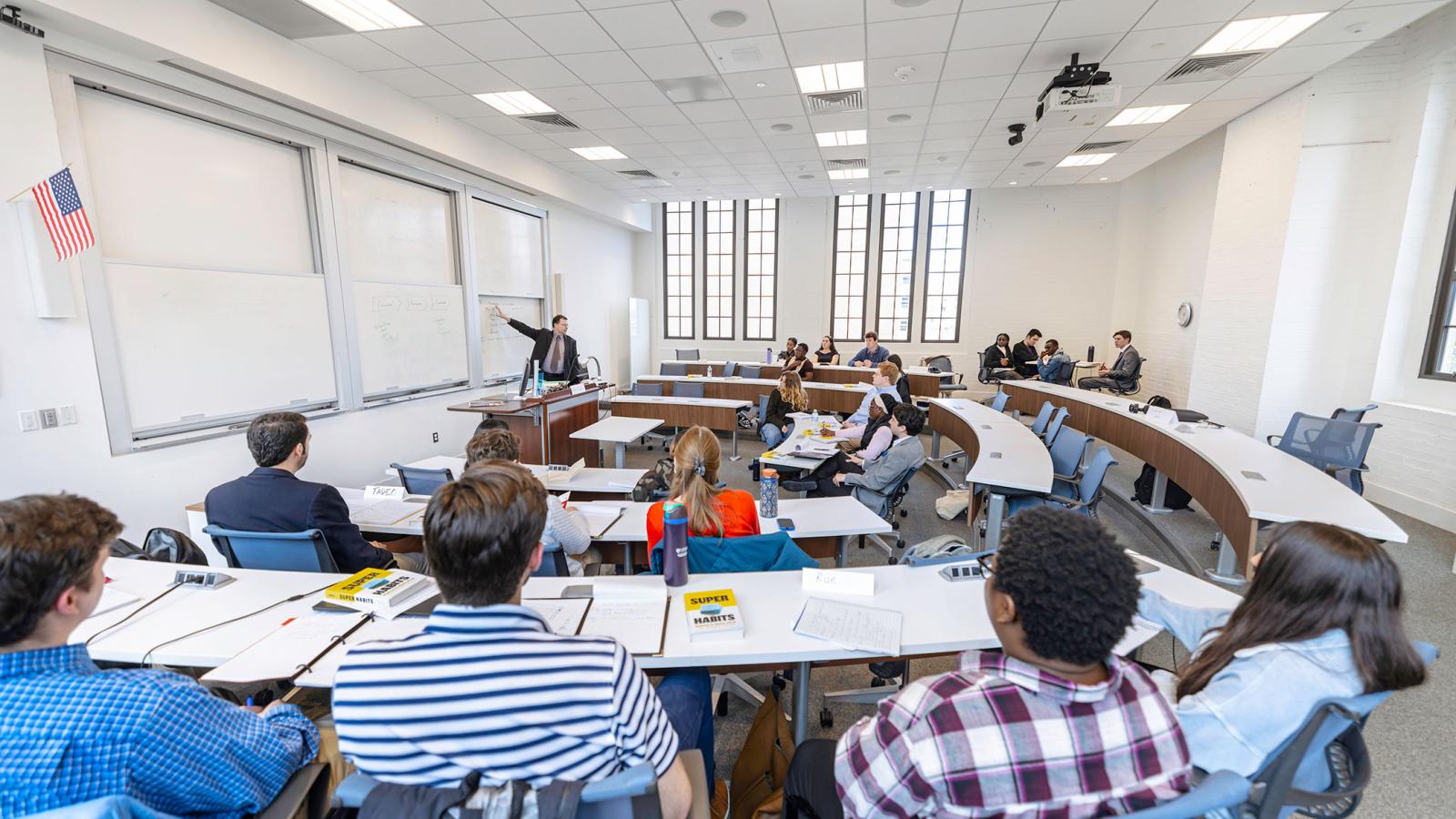 Classroom inside Maloney Hall.