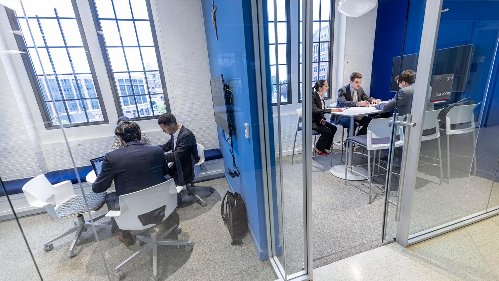 Study rooms in Maloney Hall.
