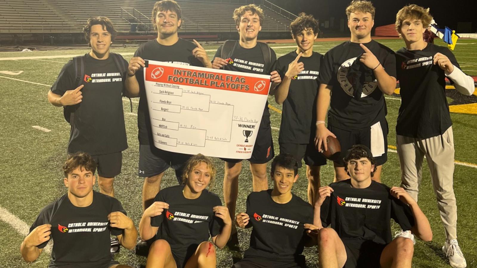 cameron and his flag football team