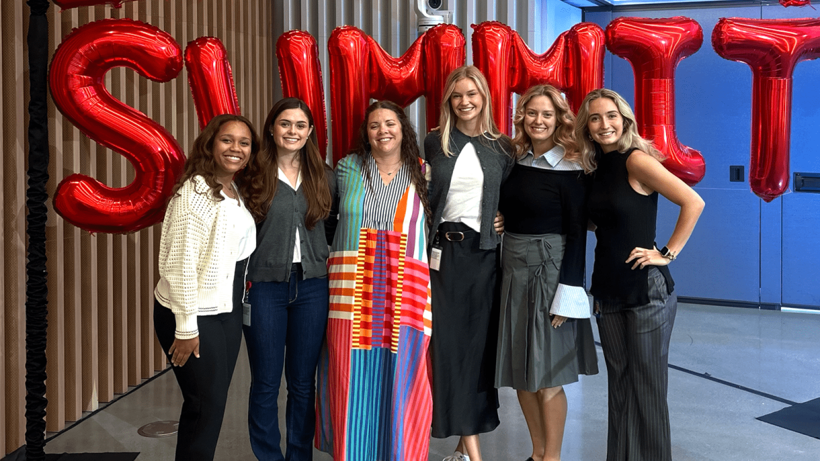 katherine and some fellow interns at the adobe intern summit