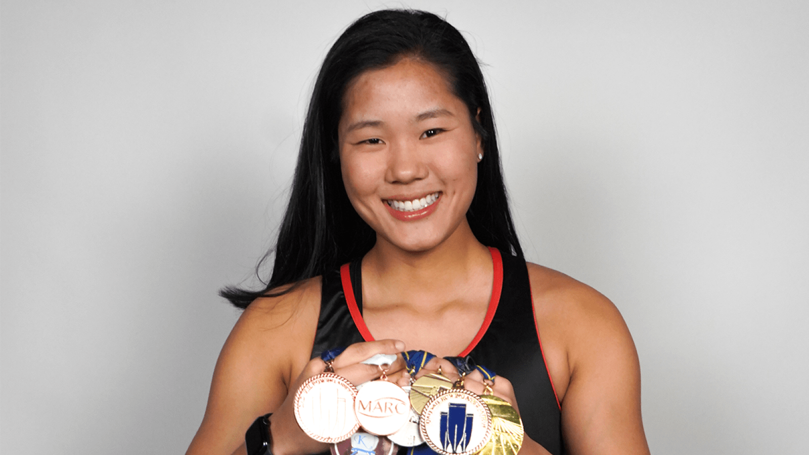 katherine elizabeth with all of her medals