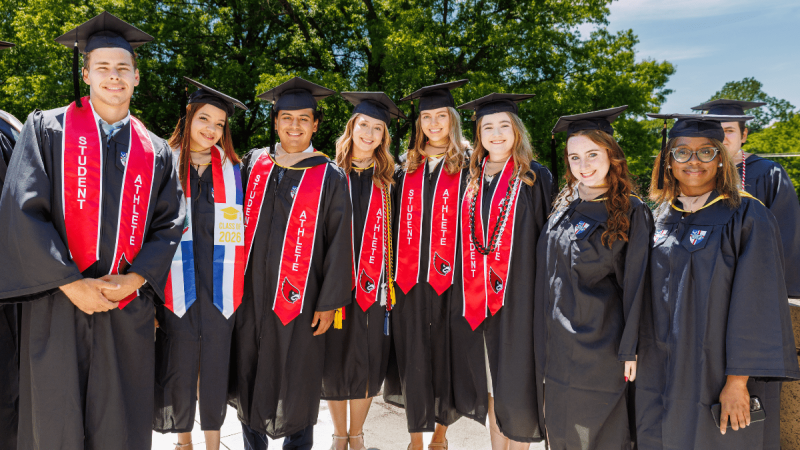 Students from The Busch School gathered together before Commencement.