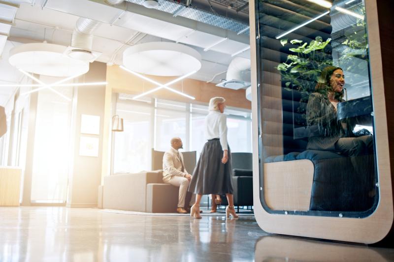 modern office with shining light