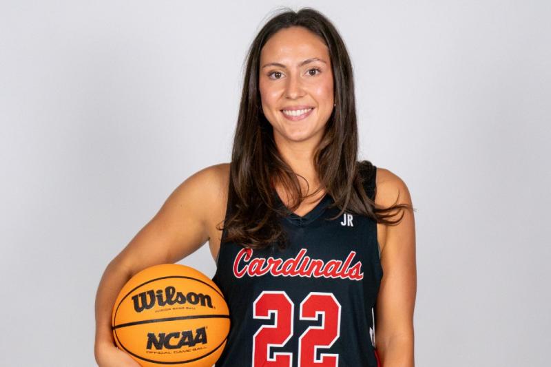 carly in her basketball uniform