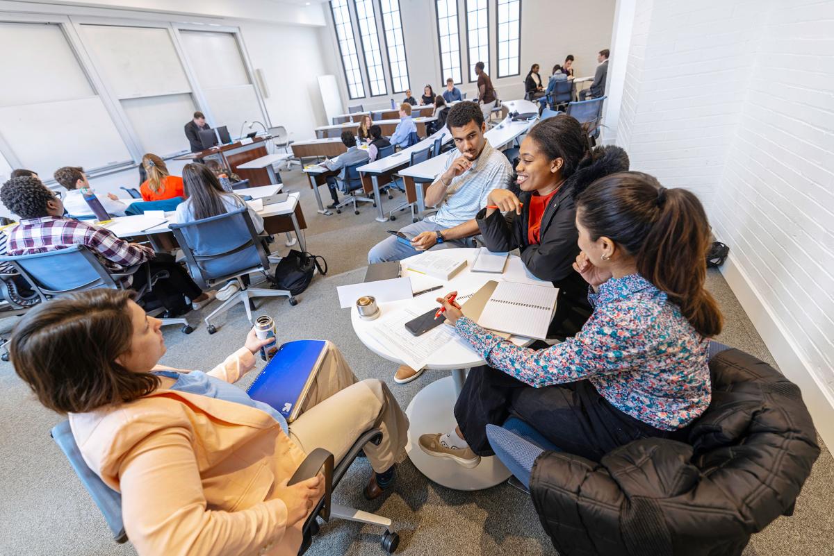 Group discussion in a classroom.