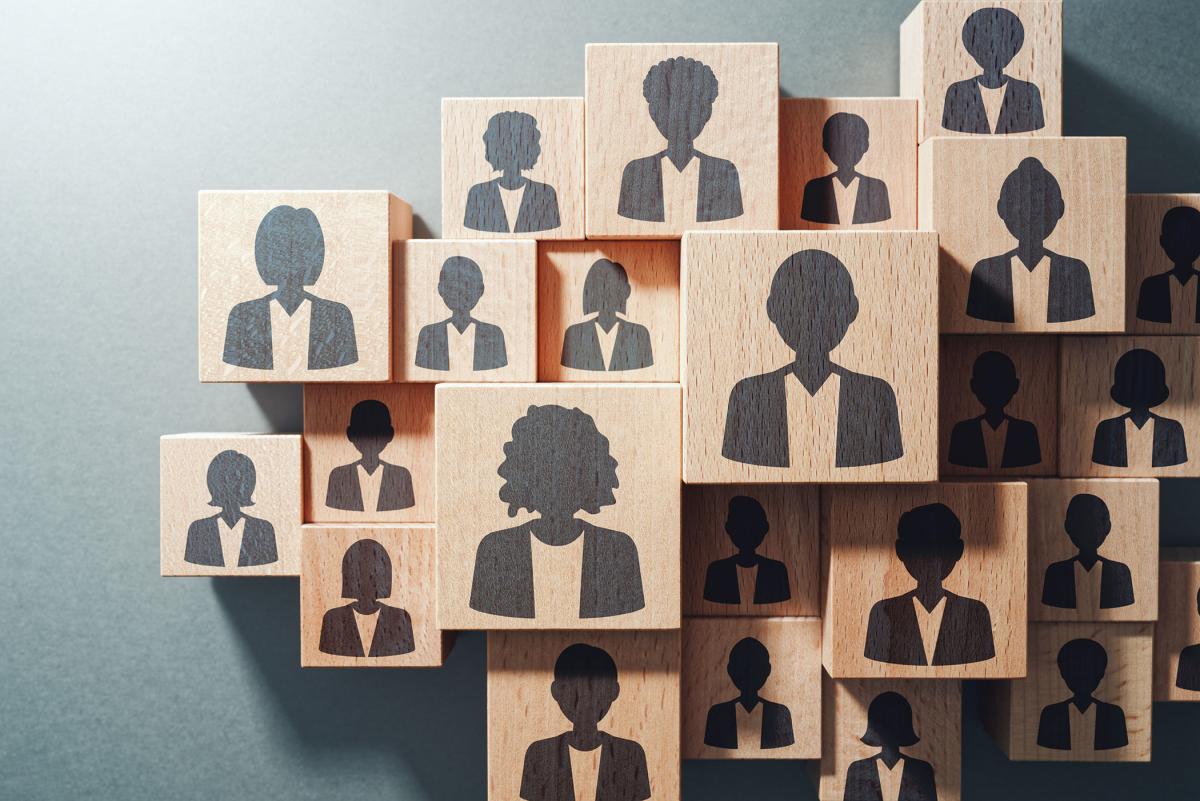 Blocks with human resources icons.
