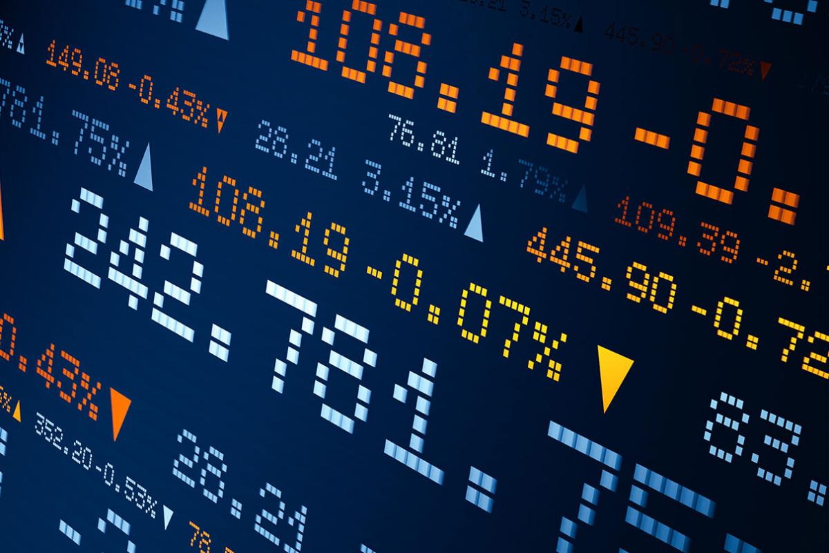 Stock market ticker.