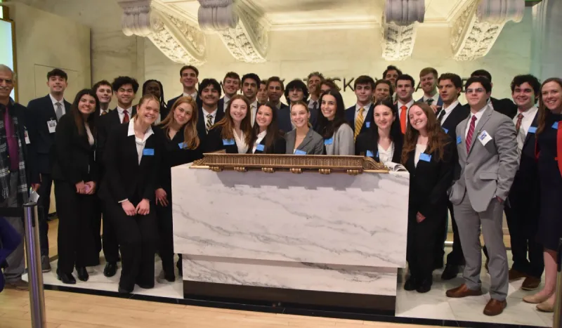 Busch School Finance and Accounting students recently visited Wall street for the annual trip, hearing from accomplished alumni and Busch School connections at multiple banks and the NYSE.