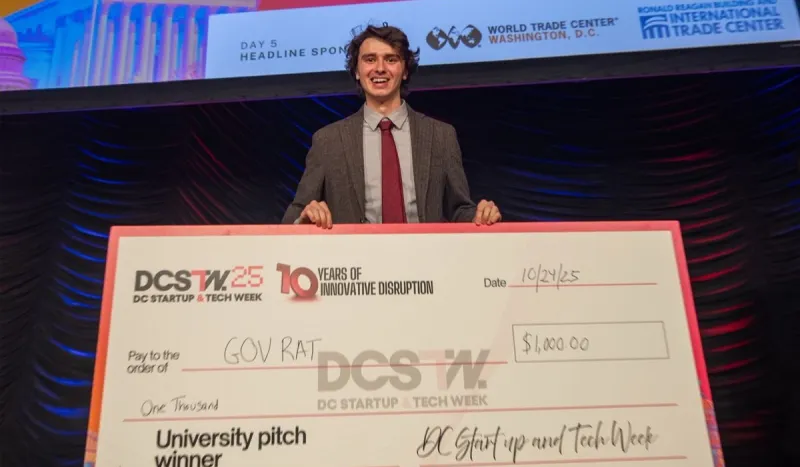 CatholicU student Luke Gilfillan advances to the finals of the DMV Universities Pitch Competition at DC Startup &amp; Tech Week.