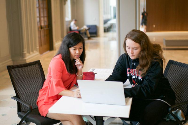 students working together