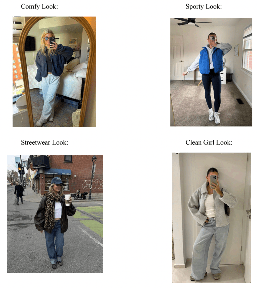 collage showing different fashion styles