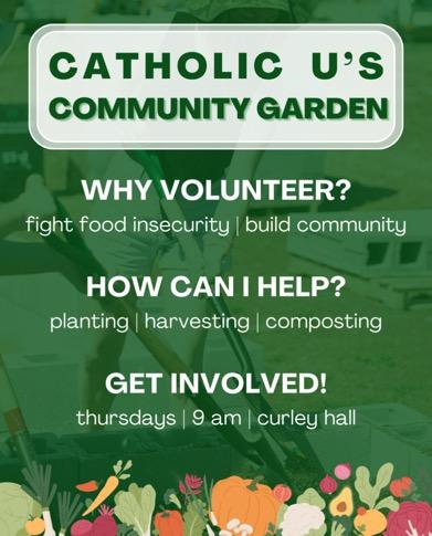 Graphic about Catholic University's Community Garden.